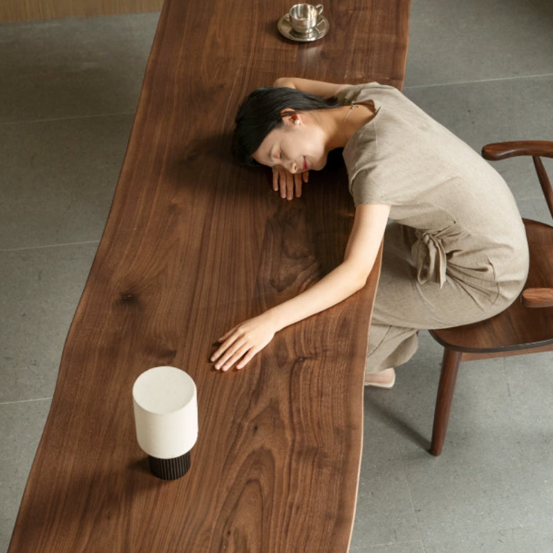 Aisha 180cm/200cm/220cm/240cm South American Walnut Wood Dining Table/Office Table Walnut Color