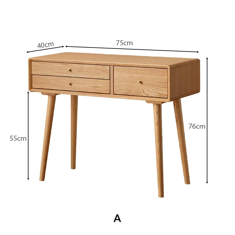 Abel solid American oak dressing table with mirror – view 20