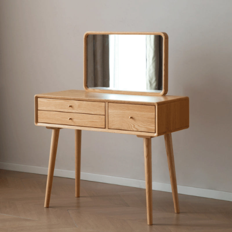 Abel solid American oak dressing table with mirror – view 7