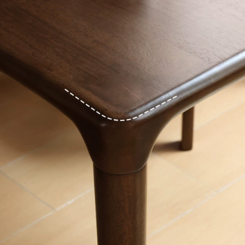 Adan rubberwood dining table set in walnut colour – view 10
