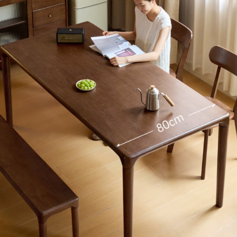 Adan rubberwood dining table set in walnut colour – view 7