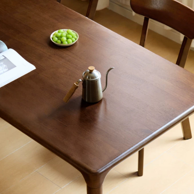 Adan rubberwood dining table set in walnut colour – view 9