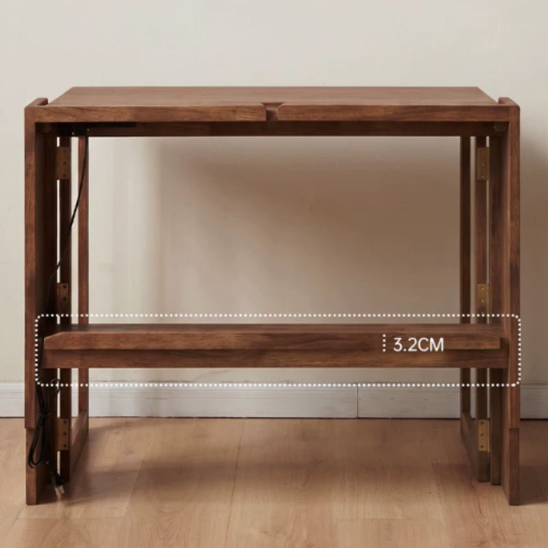 Adara folding solid oak dining table in walnut colour – view 11