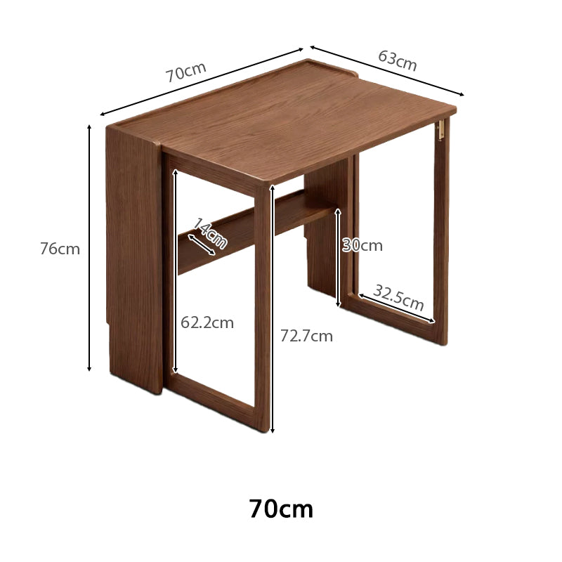Adara folding solid oak dining table in walnut colour – view 17