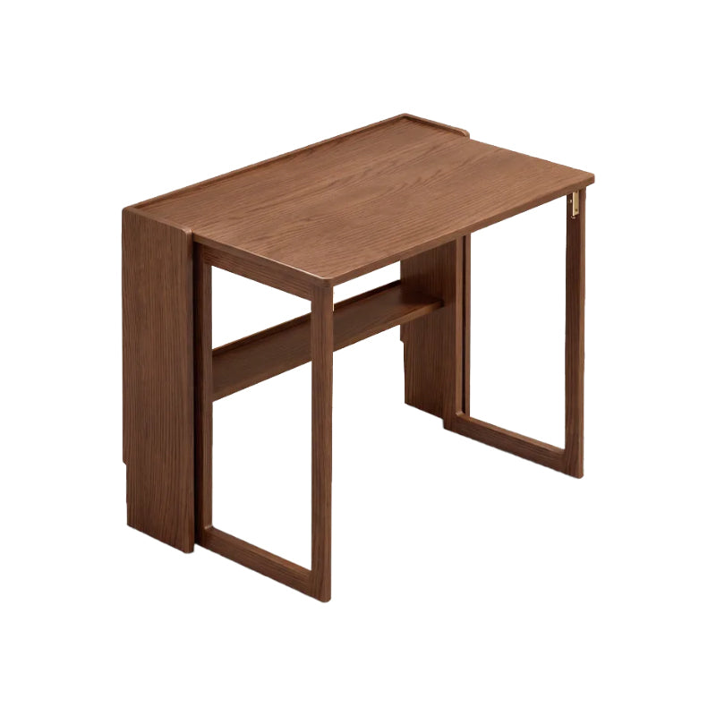Adara folding solid oak dining table in walnut colour – 94cm, view 14