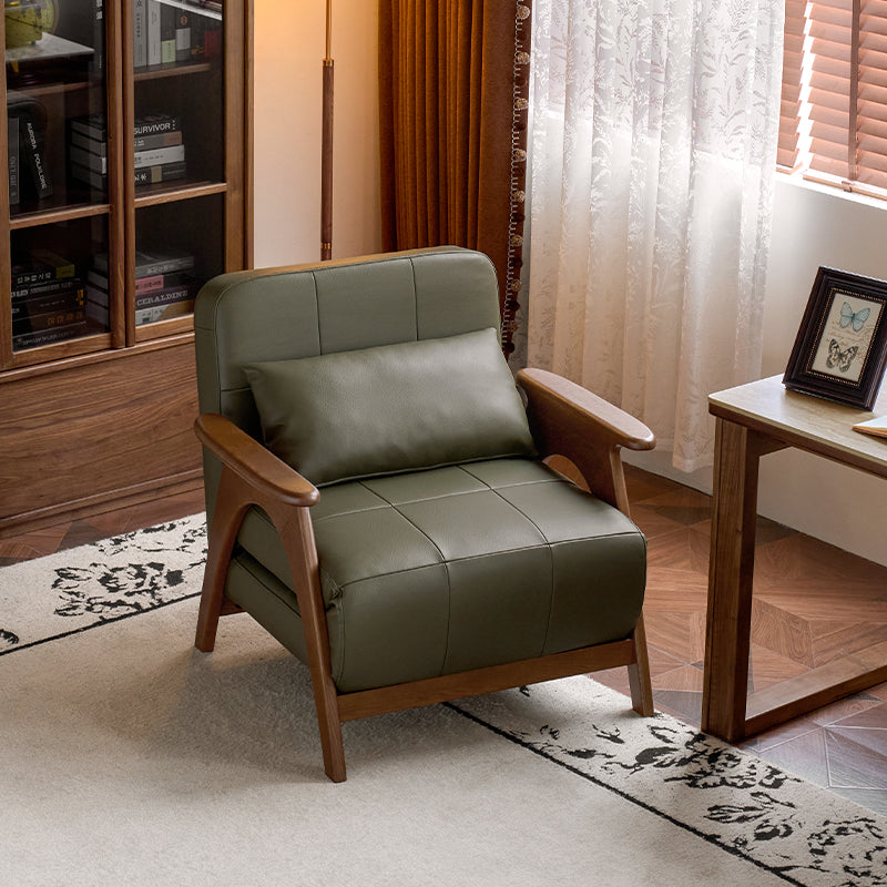 Addie green cloud leather single sofa bed