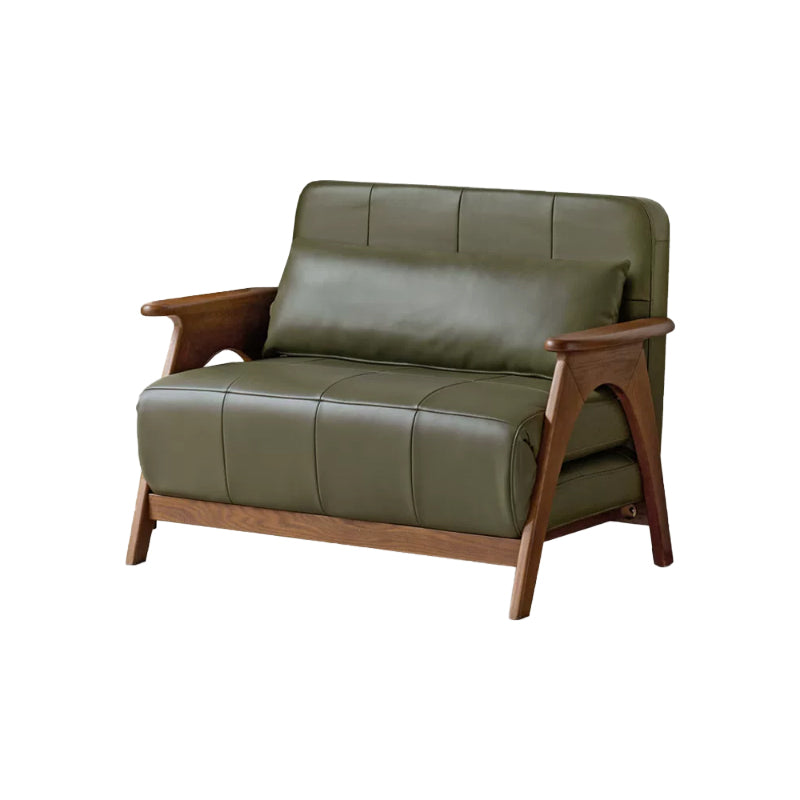Addie green cloud leather single sofa bed – 120cm, view 12