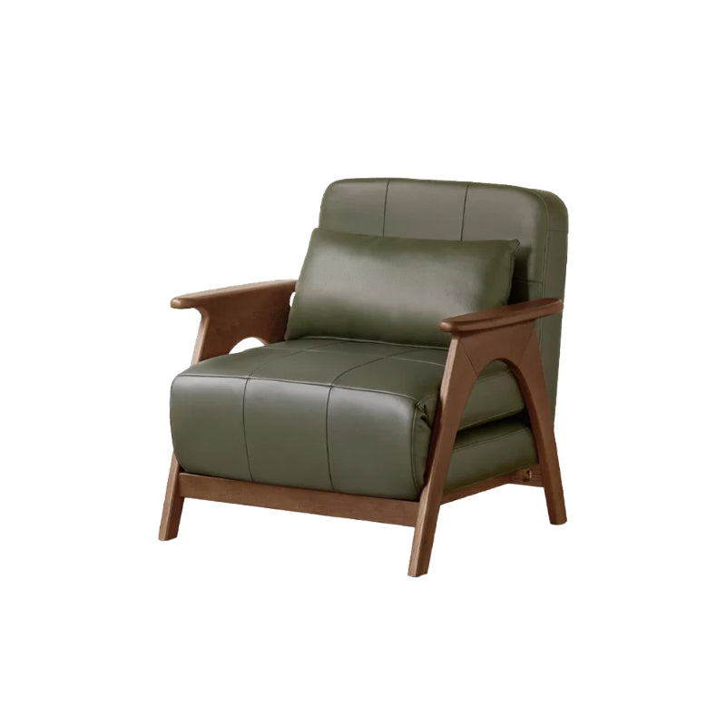 Addie green cloud leather single sofa bed – 92cm, view 8
