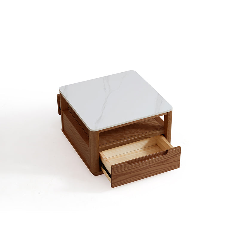 Alana Coffee Table & Side Table Set, FAS-Graded Solid American Oak with Paulownia Wood and – view 29