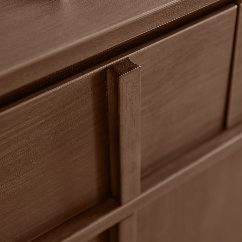 Alden walnut-tone shoe cabinet with drawer – view 25