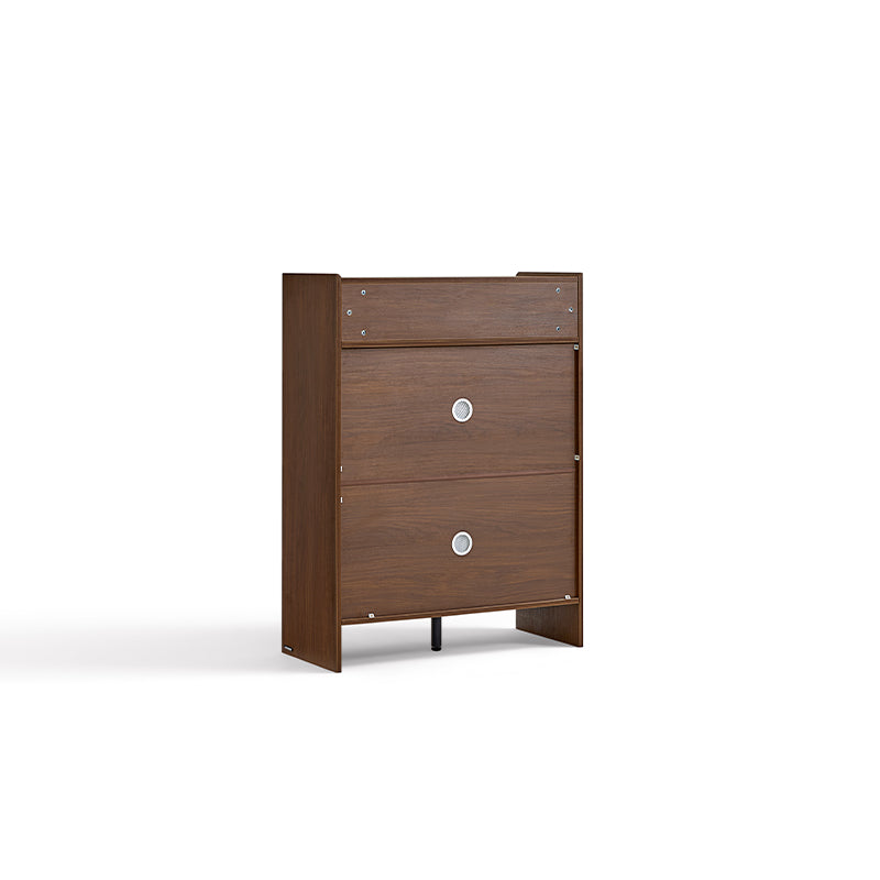 Alden walnut-tone shoe cabinet with drawer – view 43