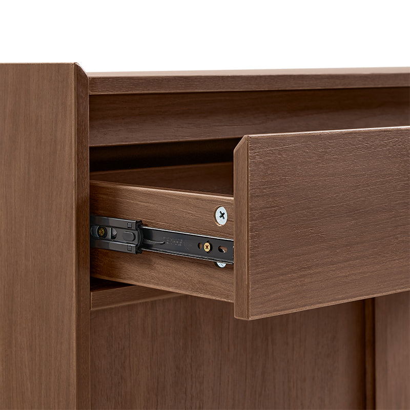 Alden walnut-tone shoe cabinet with drawer – view 8