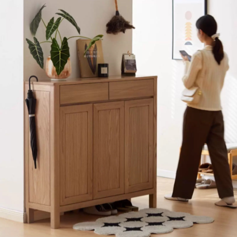 Archer fraxinus mandshurica wood shoe cabinet with drawers – view 20