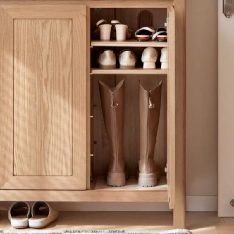 Archer fraxinus mandshurica wood shoe cabinet with drawers – view 22
