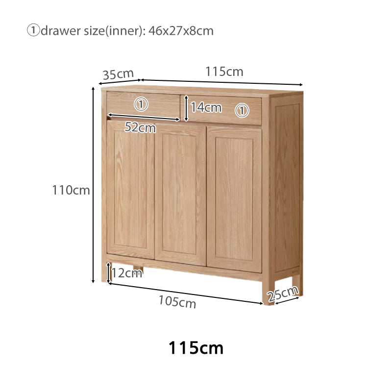 Archer fraxinus mandshurica wood shoe cabinet with drawers – view 25