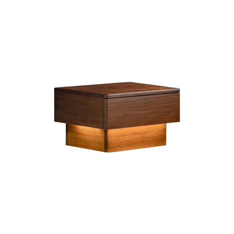 Asher Solid Black Walnut Bedside Table with Drawer – view 7