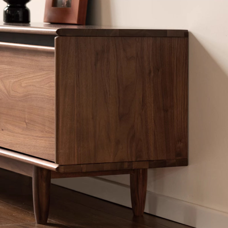 Athena solid ash TV unit in walnut finish – view 7