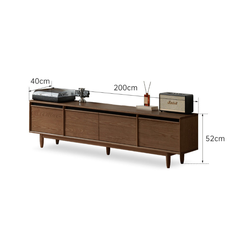 Athena solid ash TV unit in walnut finish – view 9