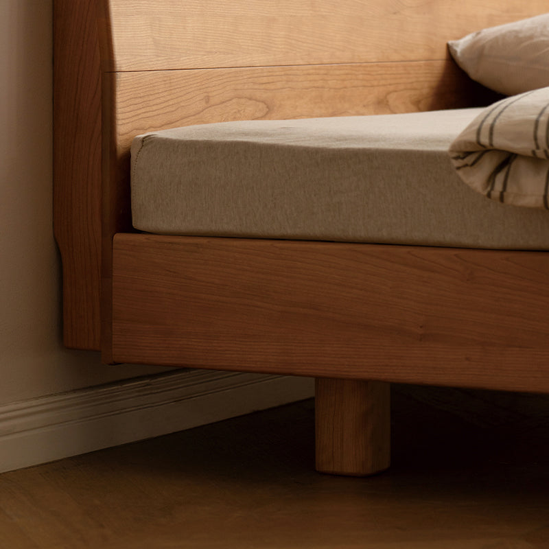 Baldwin Solid Cherry Wood Bed Frame with Beech Slats with Headboard Lighting Queen – view 6