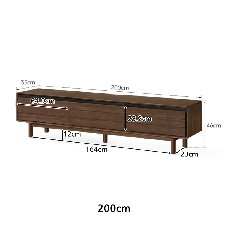Bernadette FAS-Graded Solid Black Walnut TV Unit 180cm 200cm 220cm – view 13