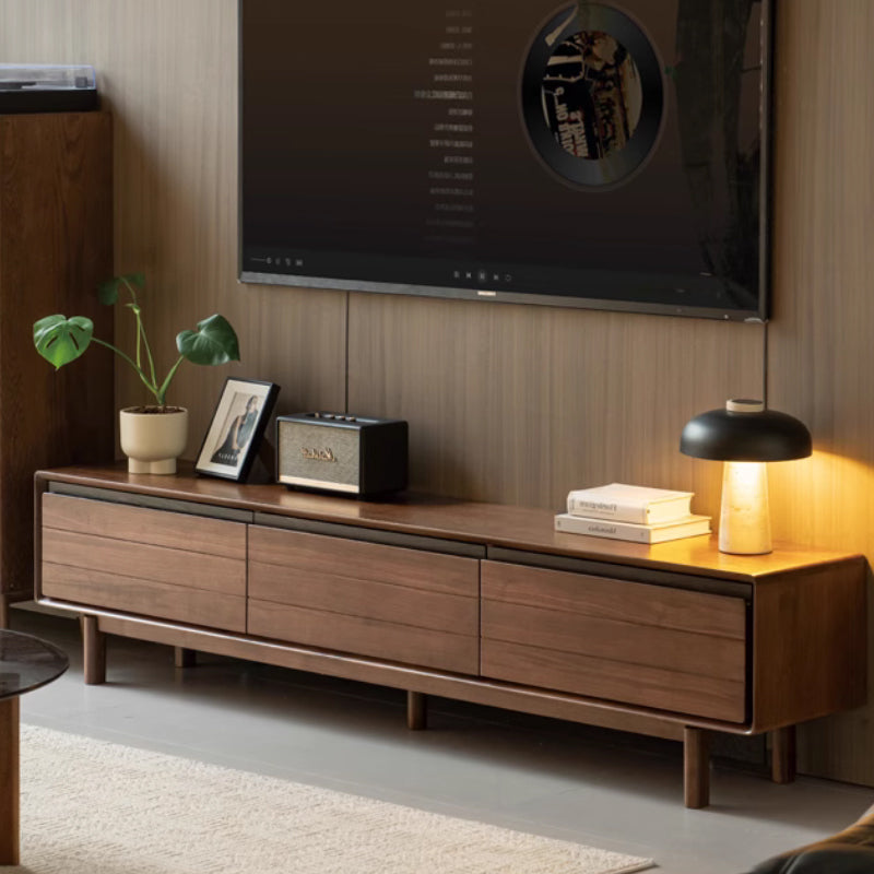 Bernadette FAS-Graded Solid Black Walnut TV Unit 180cm 200cm 220cm – view 3