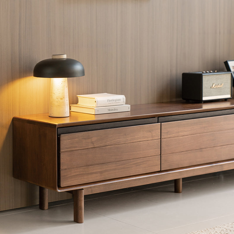 Bernadette FAS-Graded Solid Black Walnut TV Unit 180cm 200cm 220cm – view 4
