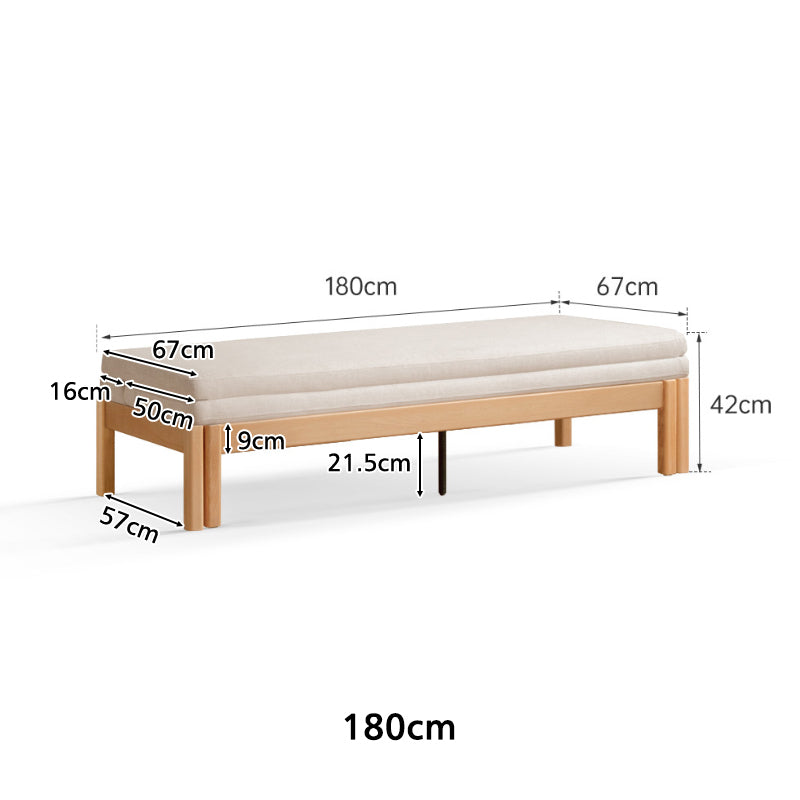 Bernice Beech Wood Sofa Bed in White Fabric 180cm / 202cm – view 10
