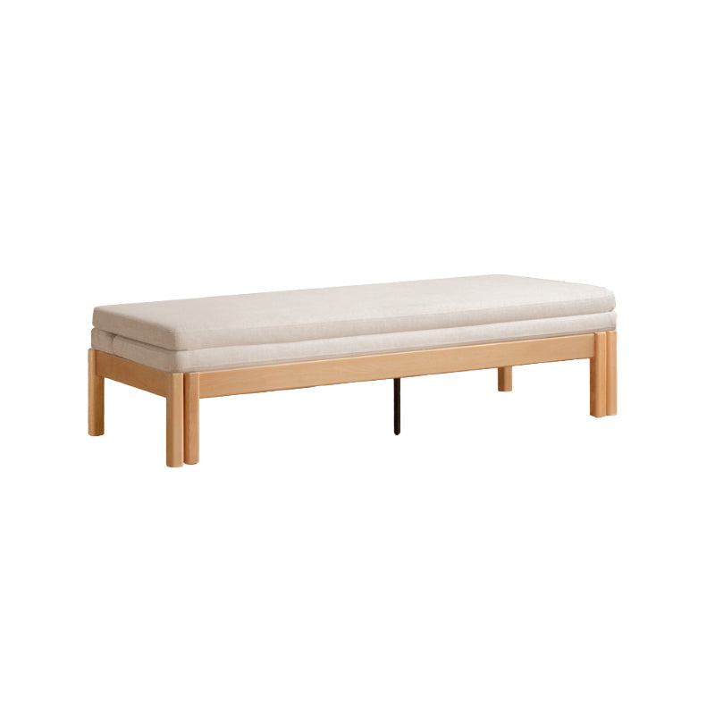 Bernice Beech Wood Sofa Bed in White Fabric 180cm / 202cm – 180cm, view 9