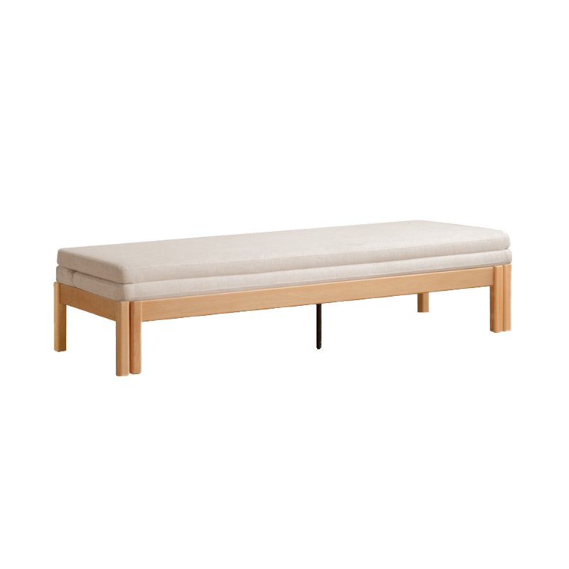 Bernice Beech Wood Sofa Bed in White Fabric 180cm / 202cm – 202cm, view 11