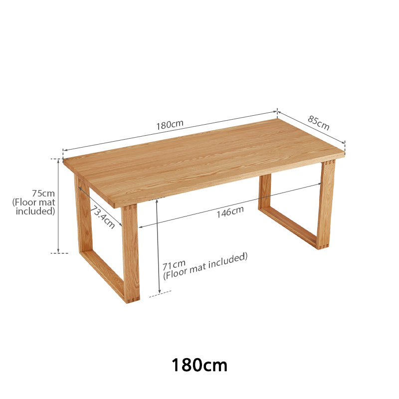 Bianca solid American oak dining table in natural finish – view 11