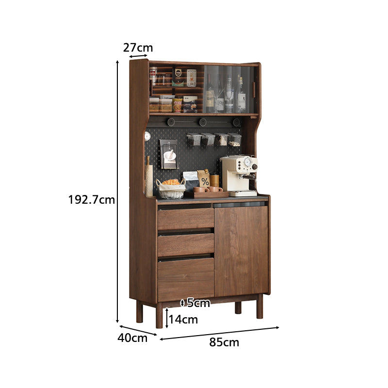 Caspian Black Walnut and Pinewood Sideboard 85cm – view 8
