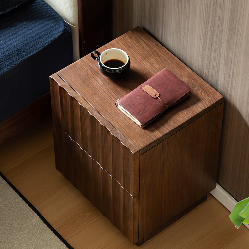Boyd Solid Black Walnut Bedside Table with Drawer 40cm – view 4