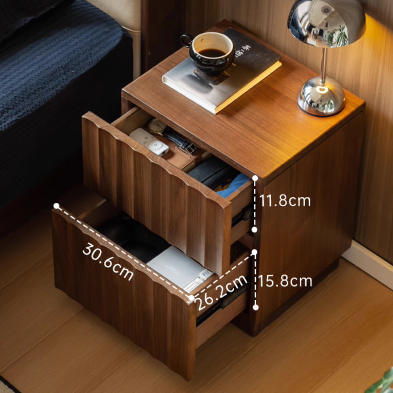 Boyd Solid Black Walnut Bedside Table with Drawer 40cm – view 6