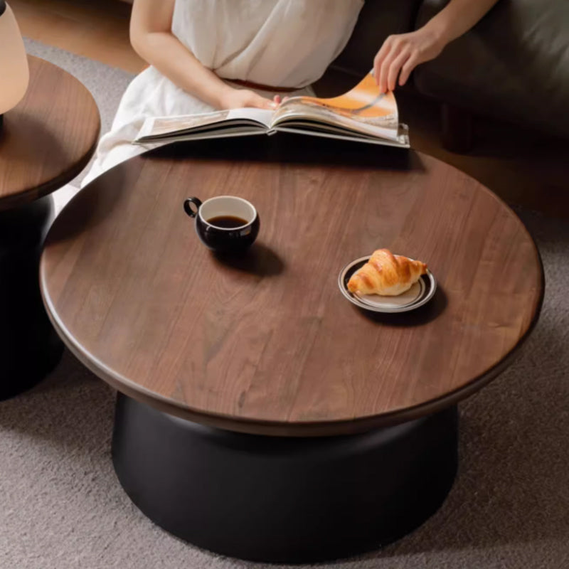 Brendan Coffee Table and Side Table Set with Solid Black Walnut Tops and Iron Base – view 5