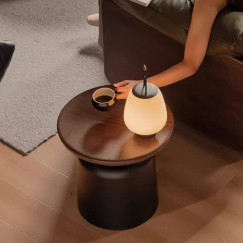 Brendan Coffee Table and Side Table Set with Solid Black Walnut Tops and Iron Base – view 8