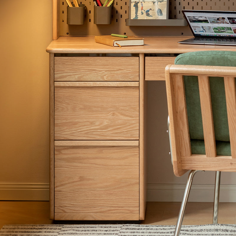 Bryony Solid Oak Wooden Desk with Cabinet, Bookcase & Drawer 120cm / 140cm – view 6