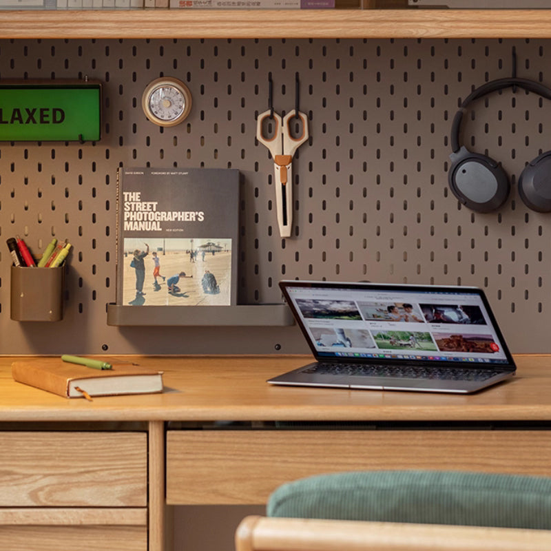 Bryony Solid Oak Wooden Desk with Cabinet, Bookcase & Drawer 120cm / 140cm – view 8