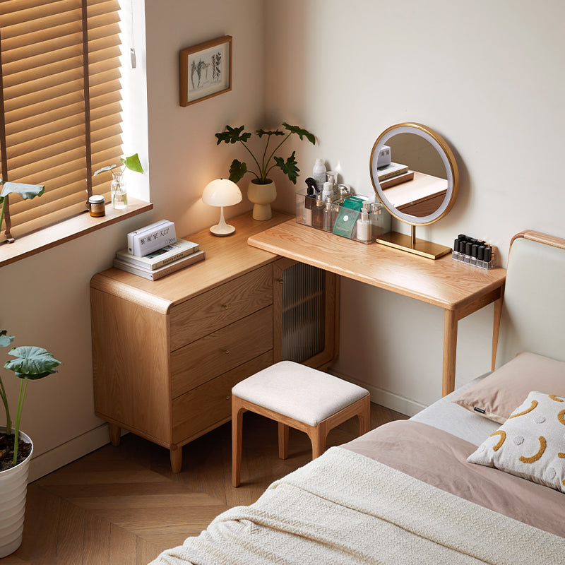 Byron solid oak adjustable dressing table with drawer cabinet – view 2
