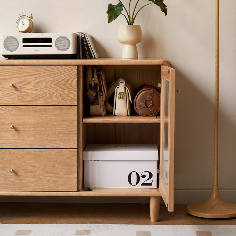 Byron solid oak adjustable dressing table with drawer cabinet – view 6