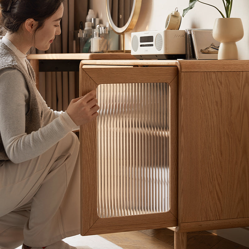 Byron solid oak adjustable dressing table with drawer cabinet – view 8