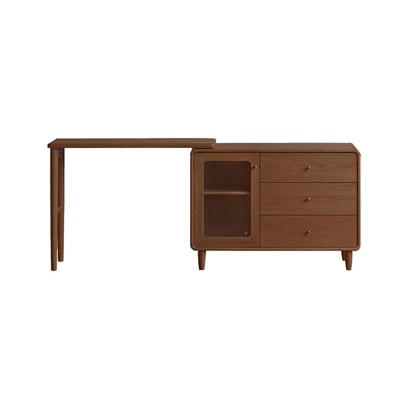Byron solid oak adjustable dressing table with drawer cabinet – Walnut Left-handed Door, view 24