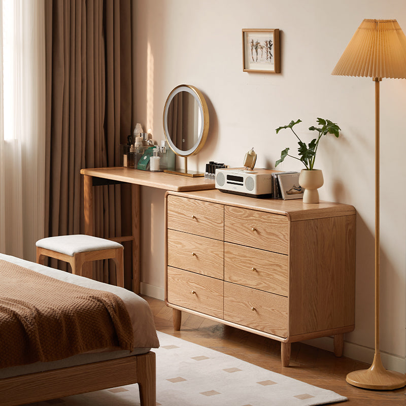 Byron solid oak adjustable dressing table with drawer