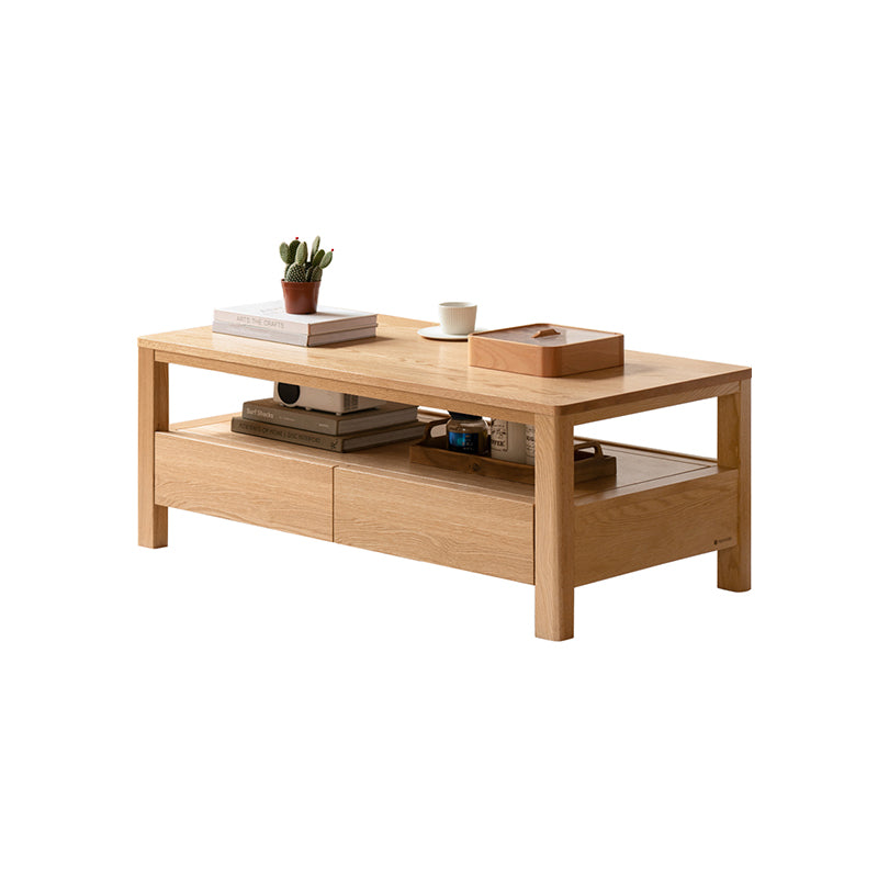 Camilla Solid American Oak Coffee Table with Drawer 140cm – view 12