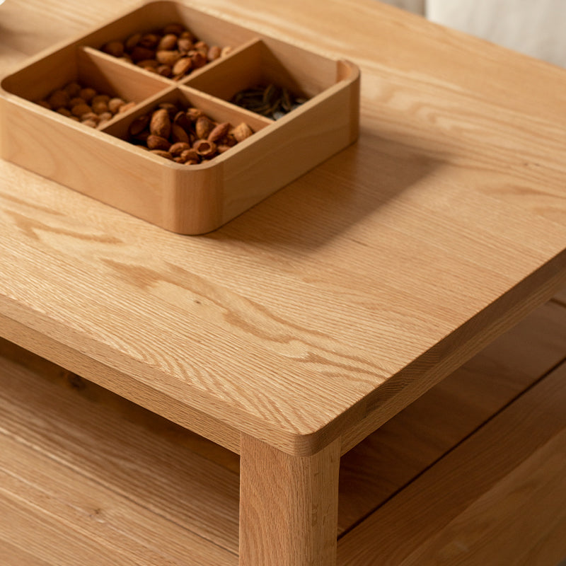 Camilla Solid American Oak Coffee Table with Drawer 140cm – view 9