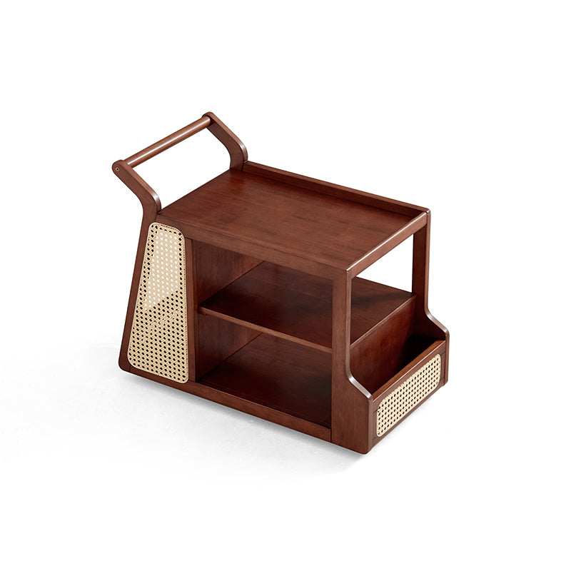 Catherine rubberwood mobile side table on swivel casters – view 15