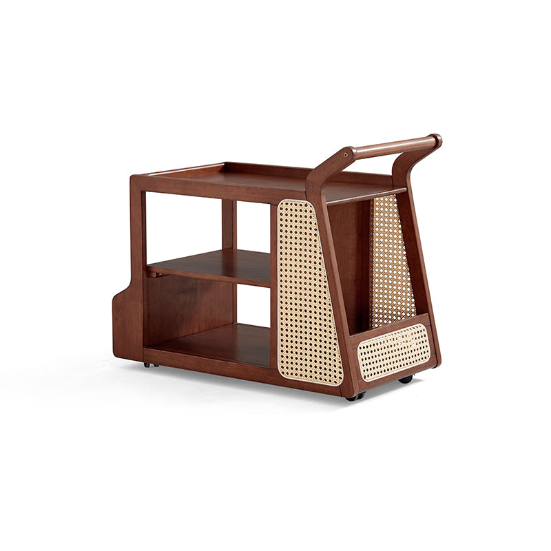 Catherine rubberwood mobile side table on swivel casters – view 16
