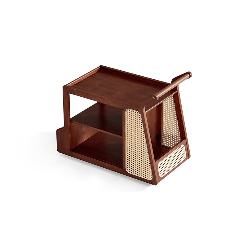 Catherine rubberwood mobile side table on swivel casters – view 17