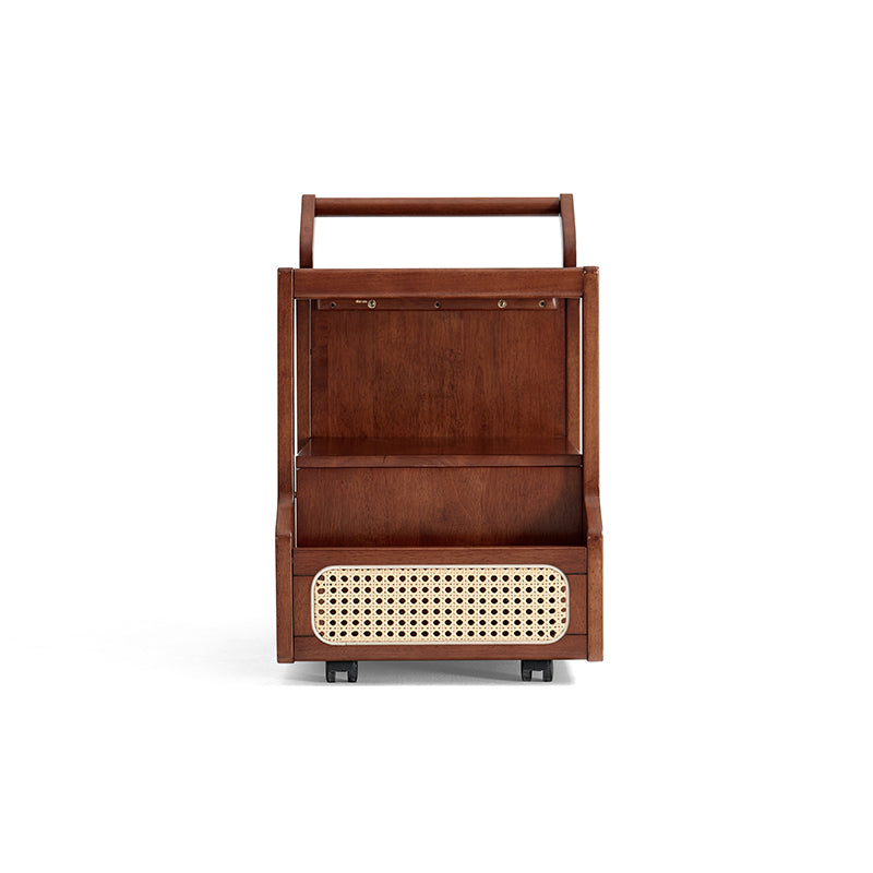 Catherine rubberwood mobile side table on swivel casters – view 18