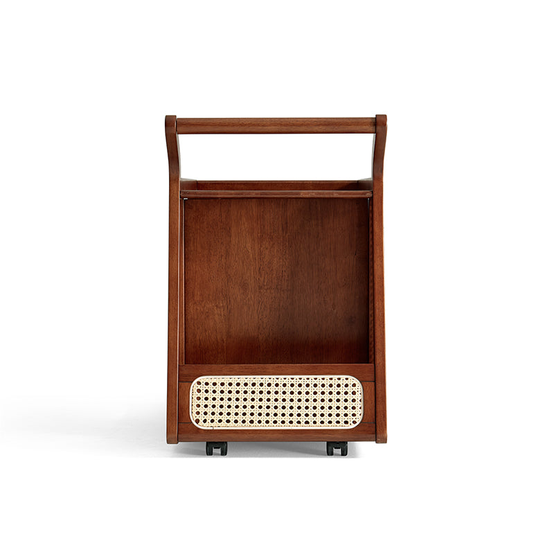 Catherine rubberwood mobile side table on swivel casters – view 19