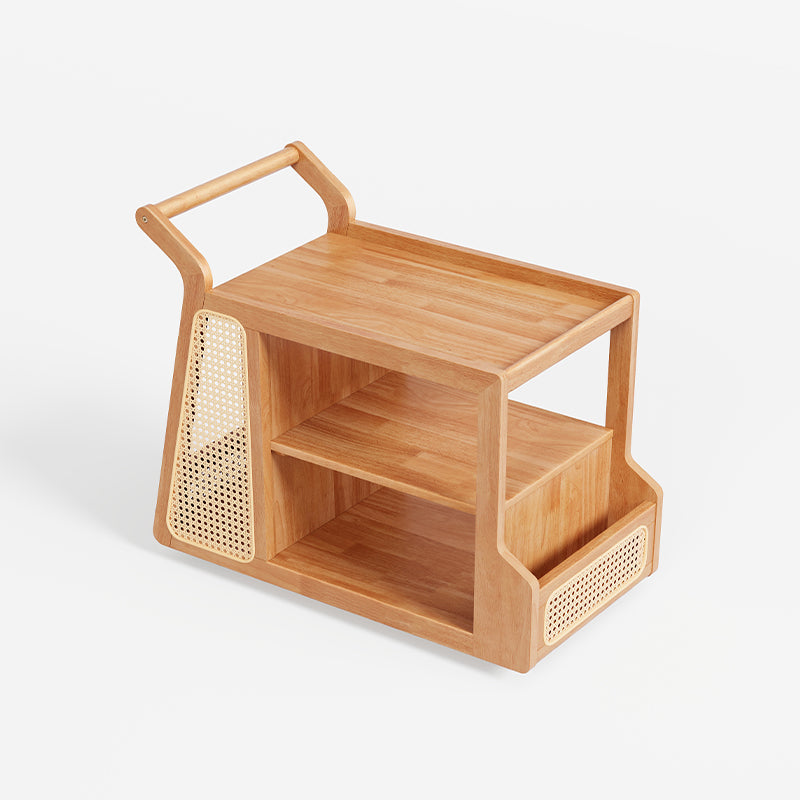 Catherine rubberwood mobile side table on swivel casters – view 26